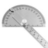 180 degree protractor - angle meter - measuring ruler - rotary - stainless steel - 0 - 145mm