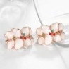 Flower shaped stud earrings - with multicolor zircon - rose goldEarrings