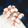 Flower shaped stud earrings - with multicolor zircon - rose goldEarrings