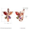 Elegant rose gold stud earrings - four color zircon - butterflies shapedEarrings