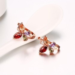 Elegant rose gold stud earrings - four color zircon - butterflies shapedEarrings