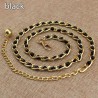 Fashionable metal belt - long thin chain - with colorful beads - adjustable