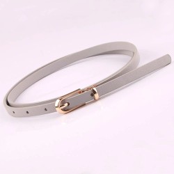 Elegant thin leather belt - adjustable