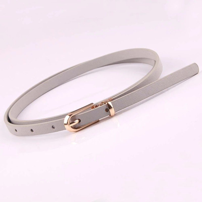 Elegant thin leather belt - adjustable