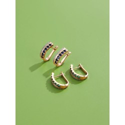 Luxurious rose gold earrings - with cubic zirconia