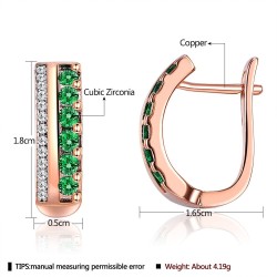 Luxurious rose gold earrings - with cubic zirconia