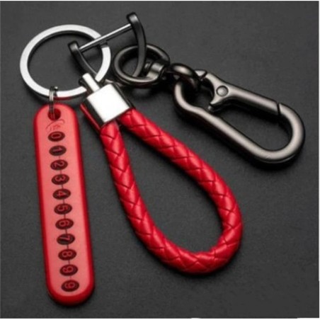 Car keys keychain - anti lost - split rings - with replaceable letters