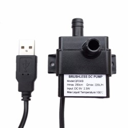 Mini bomba de água submersível - à prova d'água - com conexão USB - de baixo ruído