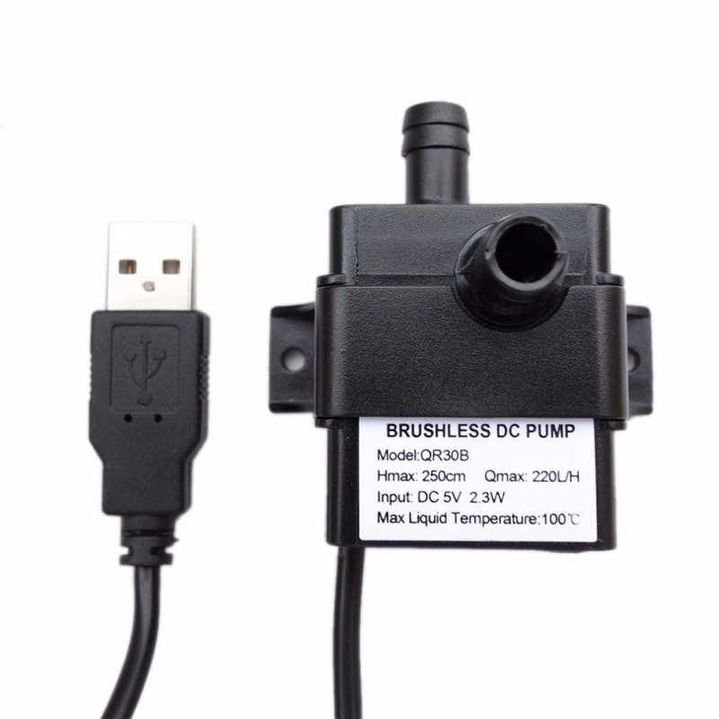Mini bomba de água submersível - à prova d'água - com conexão USB - de baixo ruído