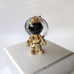 Fashionable handmade keychain - with 3D astronaut - space robotKeyrings