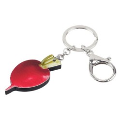 Metal keychain with acrylic red radish