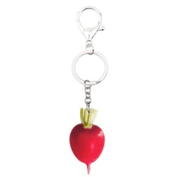 Metal keychain with acrylic red radish