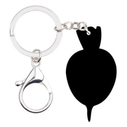 Metal keychain with acrylic red radish