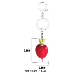 Metal keychain with acrylic red radish