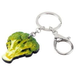 Metal keychain with acrylic broccoli
