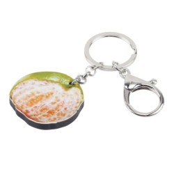 Metal keychain - with acrylic tangerine