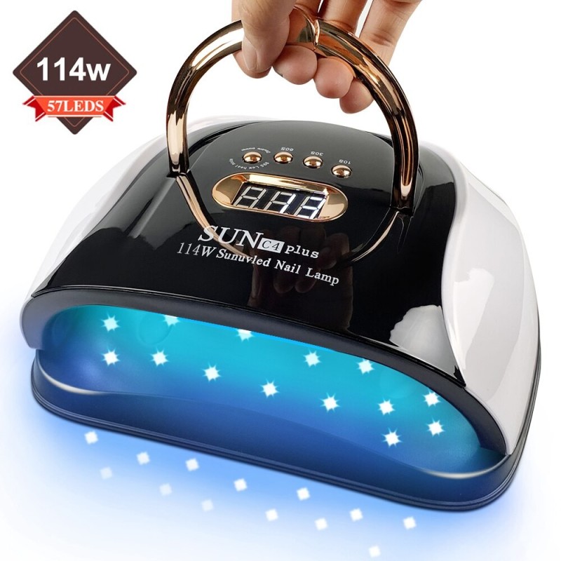 Professional nail lamp - dryer - with 4 timer setting / handle - UV - 57 LED - 114W