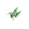 Elegant brooch - with green crystal bird