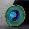 Antique silver round brooch - with crystalBrooches