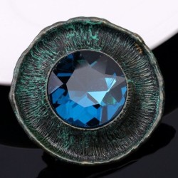 Antique silver round brooch - with crystalBrooches