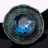 Antique silver round brooch - with crystalBrooches