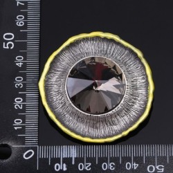 Antique silver round brooch - with crystalBrooches