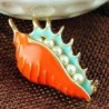 Red sea mussel with pearls - elegant broochBrooches