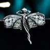 Dancing woman with crystal wings - elegant brooch