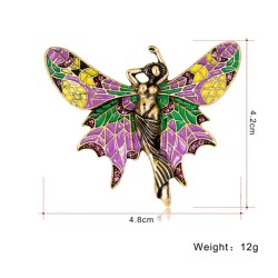 Wild mermaid - butterfly with colorful wings - elegant broochBrooches