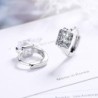Luxurious small round earrings - with crystal - 925 sterling silver