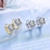 Luxurious small round earrings - with crystal - 925 sterling silver