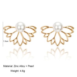 Flower shaped stud earrings - with crystals / pearlsEarrings