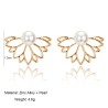 Flower shaped stud earrings - with crystals / pearlsEarrings