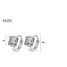 Luxurious small round earrings - with crystal - 925 sterling silver