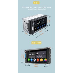 Car radio - MP5 player - 2Din - touch screen - Bluetooth - Mirror Link - USB - Bluetooth - AndroidRadio