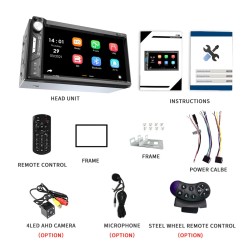 Car radio - MP5 player - 2Din - touch screen - Bluetooth - Mirror Link - USB - Bluetooth - AndroidRadio