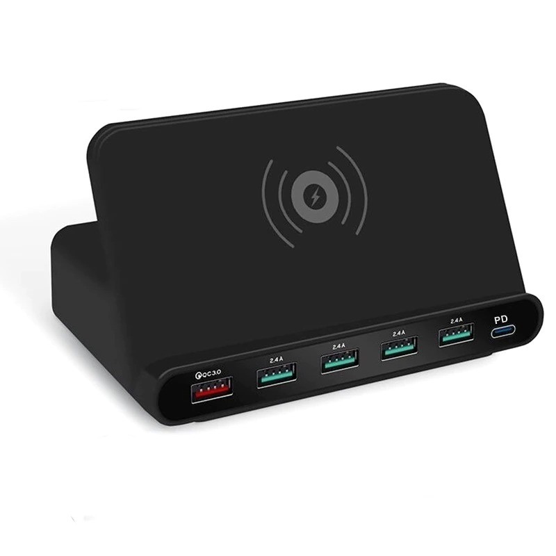 Multi USB - wireless fast charger - ISO / type-C / micro - QC3.0 - 60W