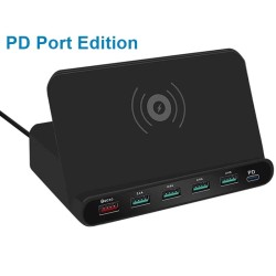 Multi USB - wireless fast charger - ISO / type-C / micro - QC3.0 - 60W