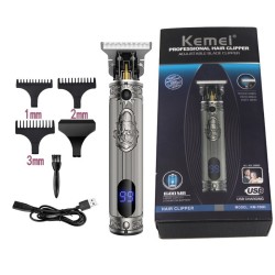 Kemei - aparador de cabelo elétrico profissional - barbear / escultura