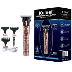 Kemei - aparador de cabelo elétrico profissional - barbear / escultura