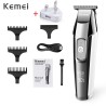 Kemei - aparador de cabelo profissional - sem fio - com display LED digital
