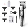 Kemei - aparador de cabelo profissional - sem fio - com display LED digital