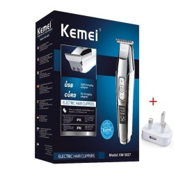 Kemei - aparador de cabelo profissional - sem fio - com display LED digital