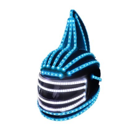 Capacete Monster - máscara facial completa - luminoso - LED - RGB - para festas / Halloween / bailes de máscaras