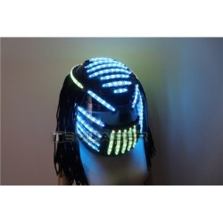 Capacete LED luminoso - RGB - efeito cascata - roupa de festa - máscaras / Halloween