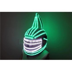 Capacete Monster - máscara facial completa - luminoso - LED - RGB - para festas / Halloween / bailes de máscaras