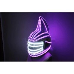 Capacete Monster - máscara facial completa - luminoso - LED - RGB - para festas / Halloween / bailes de máscaras
