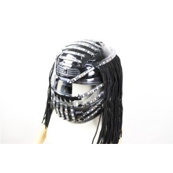 Capacete LED luminoso - RGB - efeito cascata - roupa de festa - máscaras / Halloween