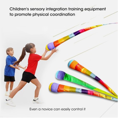 Rainbow ball - with long tail - hand throwing toy - children's outdoor activities