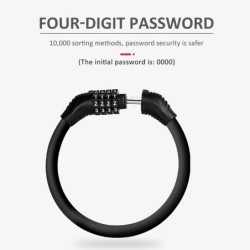 Anti-theft bicycle lock - 4 digit code combination - ring shaped